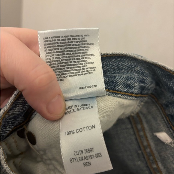 AGOLDE Ren High Rise Wide Leg Jeans Size 27 100% Organic Cotton Blue Denim Jean - Picture 5 of 9